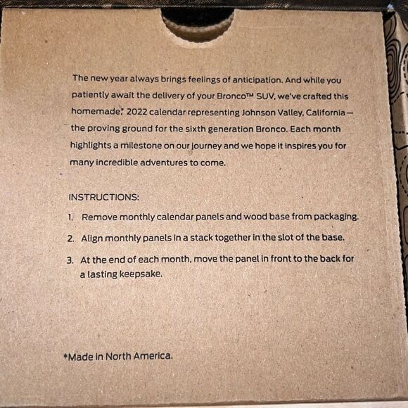 NEW FORD Bronco Promotional 2022 Calendar - Picture 5 of 11
